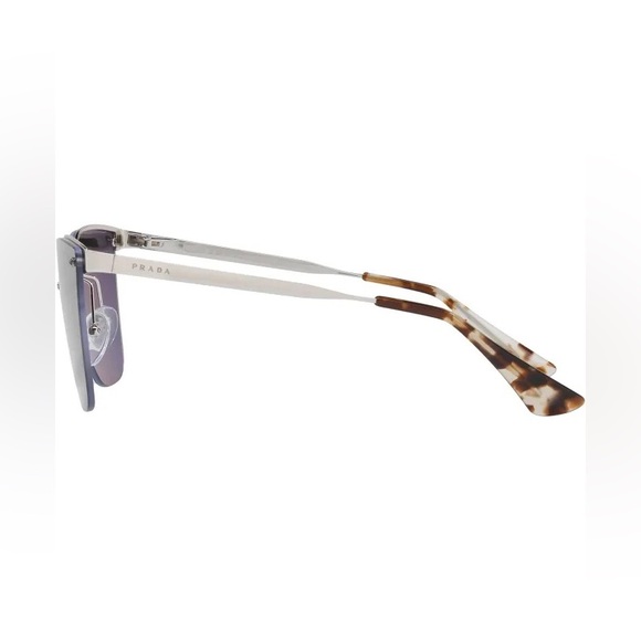 Prada Catwalk SPR 68T Silver Sunglasses Tortoise Arms Polarized - Picture 4 of 7